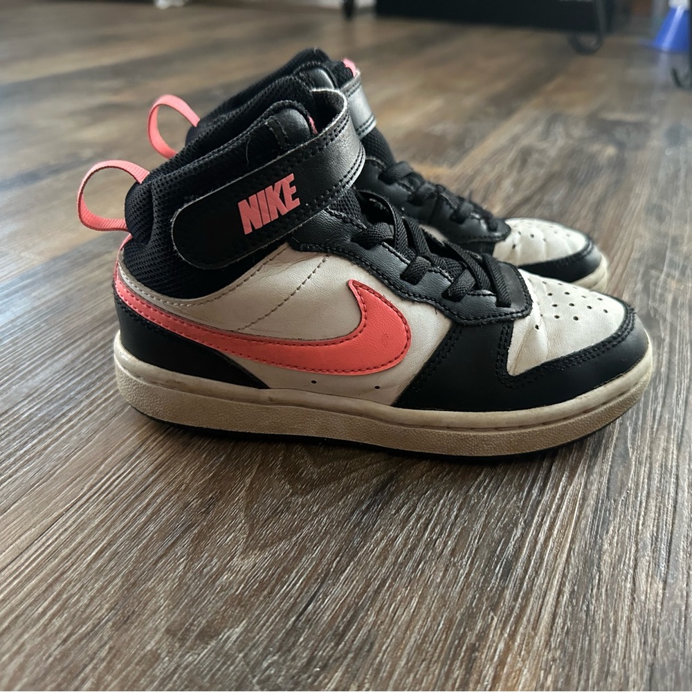Nike Kids Black and Pink High-Top Sneakers